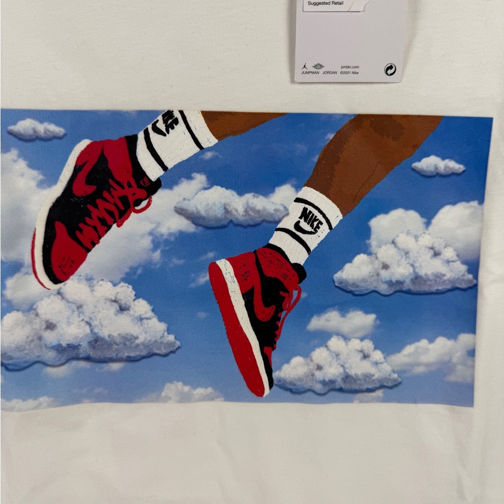 Air Jordan nike graphic tee white mens small